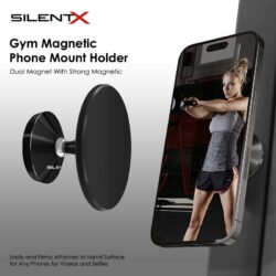 SILENTX Universal Dual Magnetic Gym Phone Mount Holder