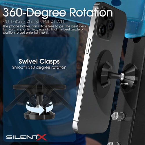 SILENTX Universal Dual Magnetic Gym Phone Mount Holder - Gambar 2